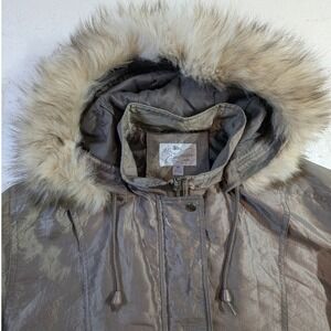 Ms Cambridge Women's Fox Fur Hooded Winter Parka Jacket – Beige M READ